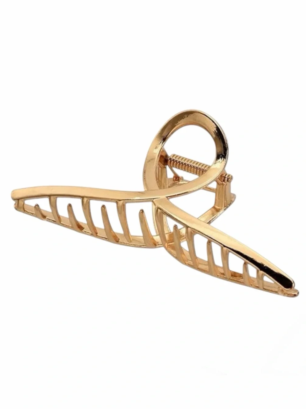 French Twist Hair Claw Clip | Elegant Gold Twisted Claw Clip